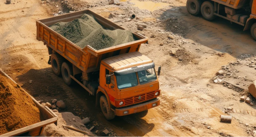 Imagem que ilustra o transporte de materiais para a sua obra.